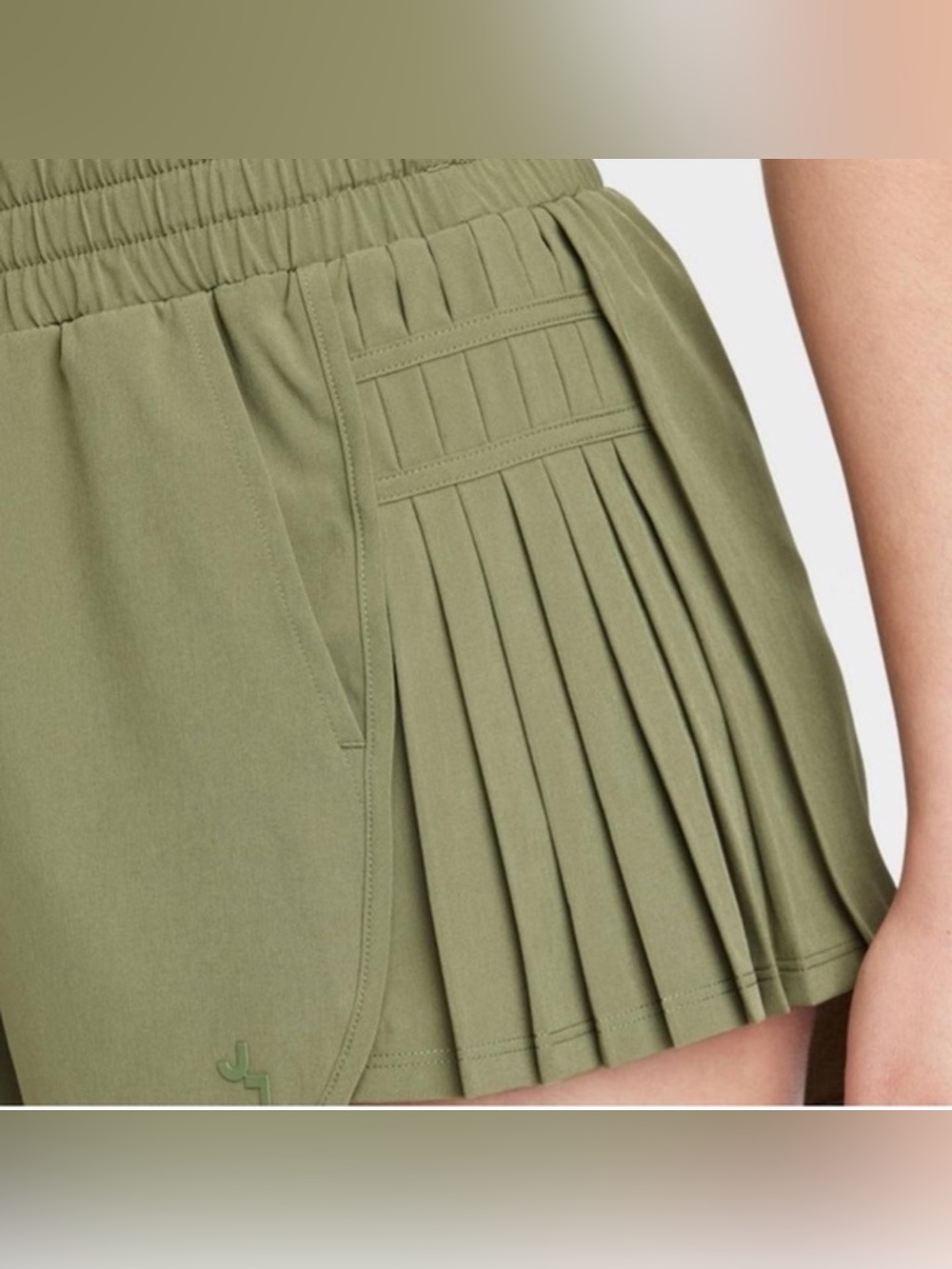 JoyLab High-Rise Pleated Olive Green Women's Athletic Shorts Drawstring Waist Sm - Picture 5 of 9